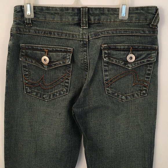 True People Denim Jeans Pants Size 3 Juniors Embroidered Low Rise Womens - Picture 6 of 12